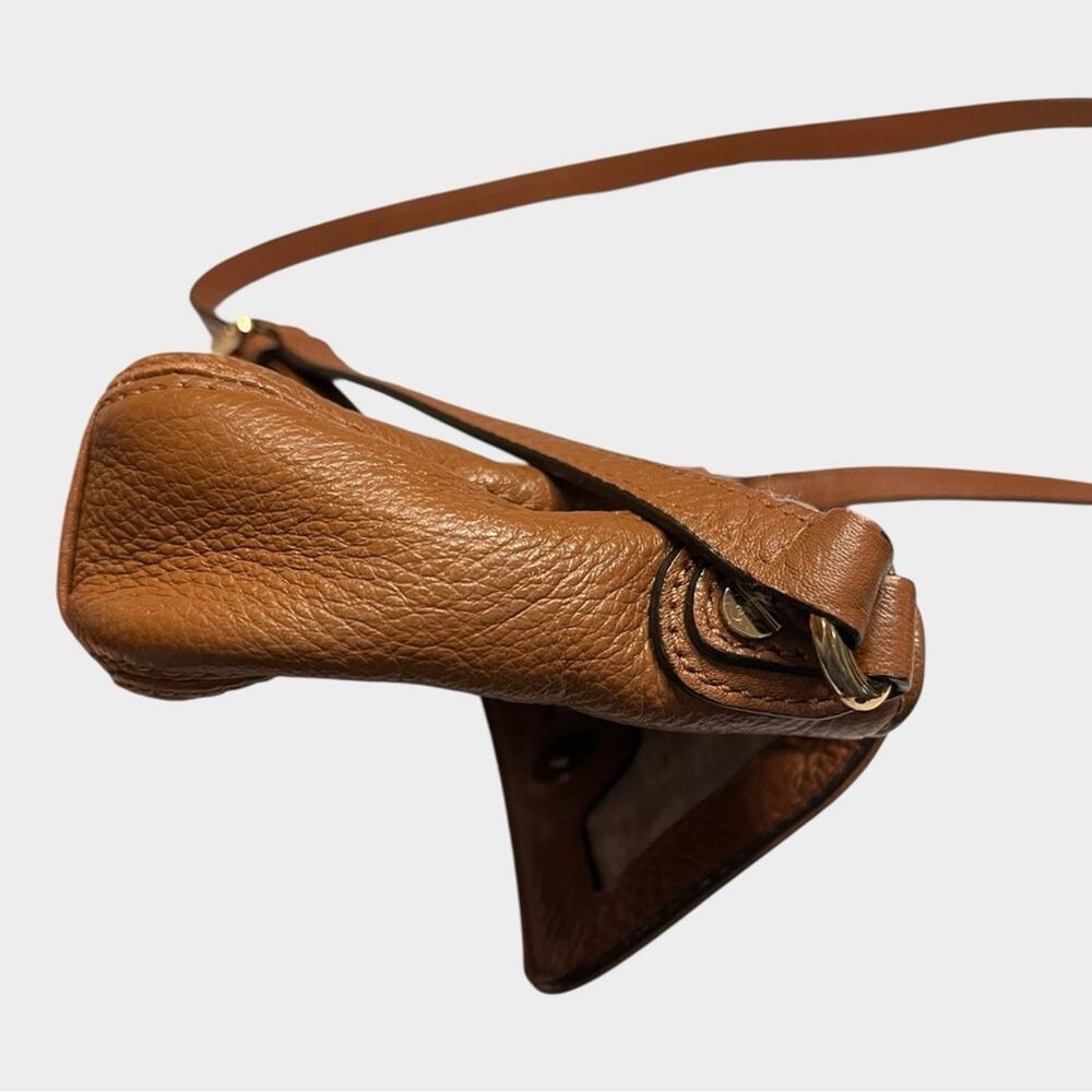 MICHAEL KORS Brown Pebbled Leather Small Mini Crossbody with Gold Plate - Picture 9 of 12